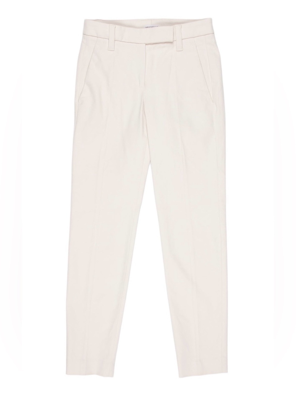 Brunello Cucinelli Cream Straight-Leg Pants